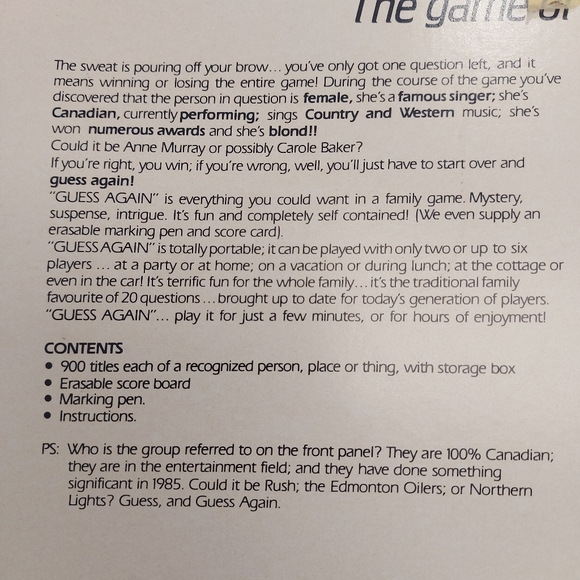 Guess Again Vintage Bilingual 20 Questions Board Game - Picture 7 of 7